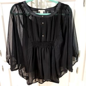 Sheer Black Blouse with Camisole by Isabella Rodriguez Sz Medium NWOT